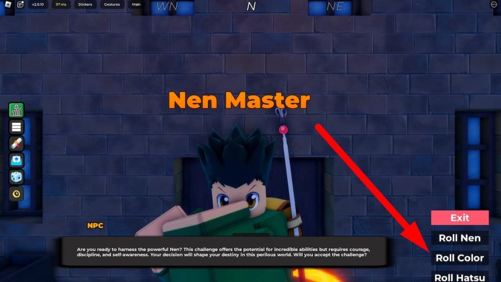 Roblox Hunter Era Nen Master Roll Nen Color Hatsu