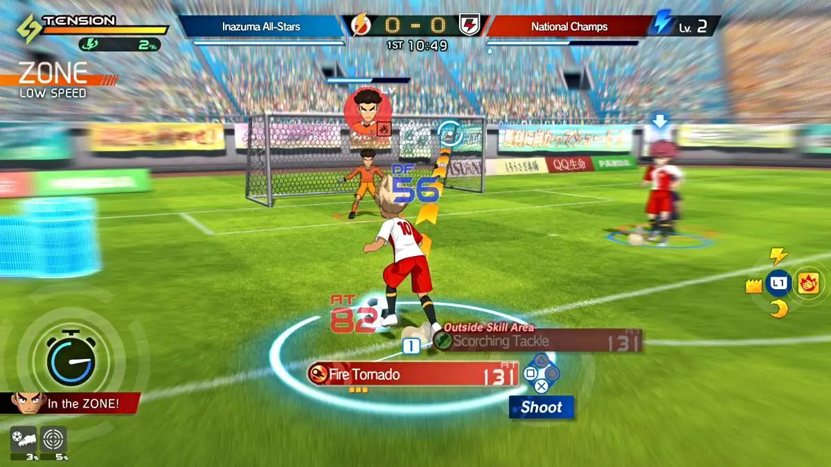 Jogo de futebol em Inazuma Eleven Victory Road