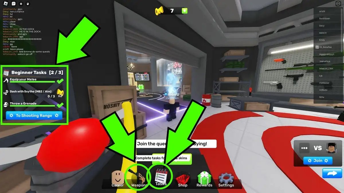 Tarefas diárias, de armas e outras para ajudar você a ganhar chaves no Roblox Rivals