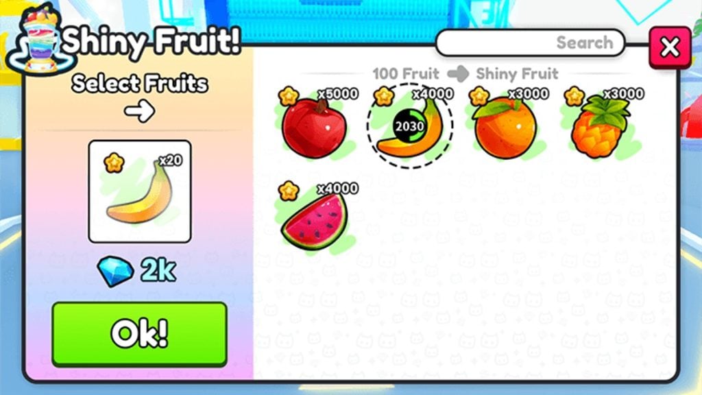 Pet Simulator 99 Ps99 Máquina de Frutas Brilhante Frutas