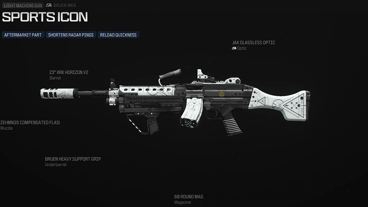 Projeto do Call of Duty Warzone Sports Icon Bruen MK9 LMG