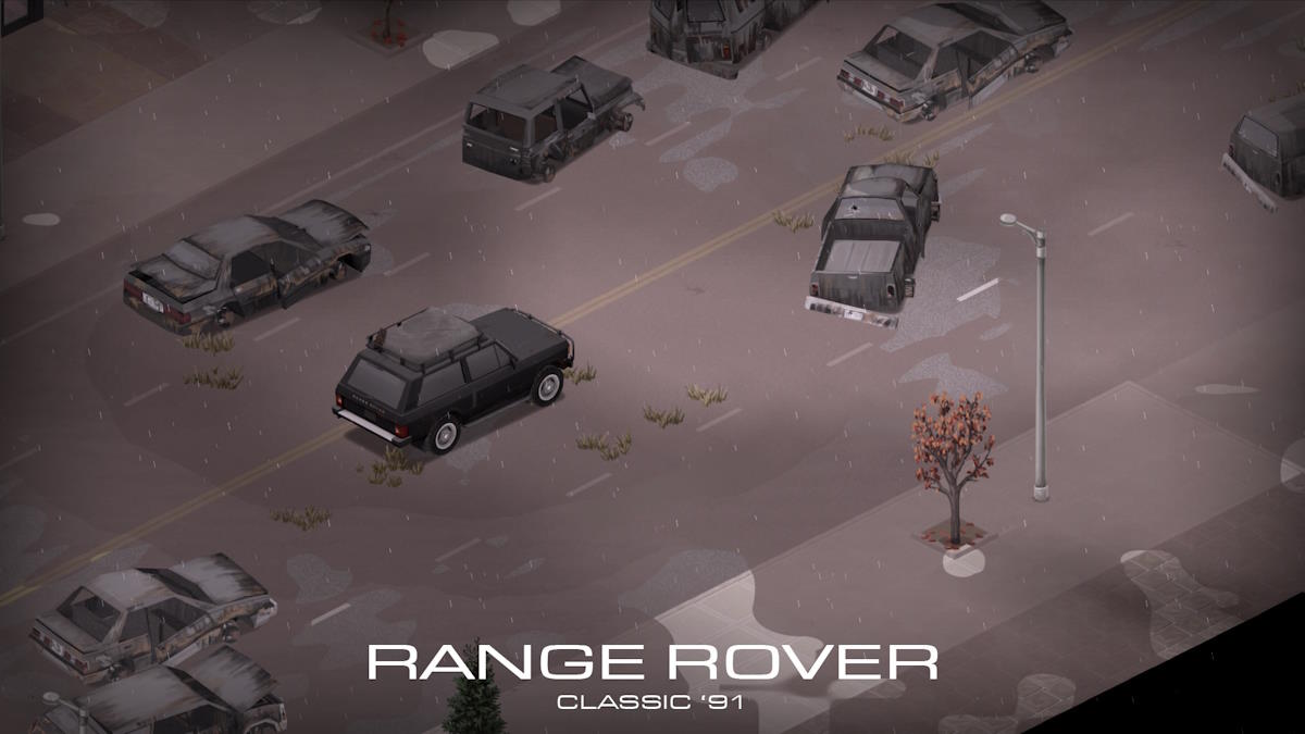 O mod Range Rover do KI5 no Projeto Zomboid.