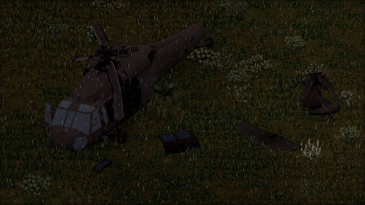 O mod Expanded Helicopter Events no Projeto Zomboid.