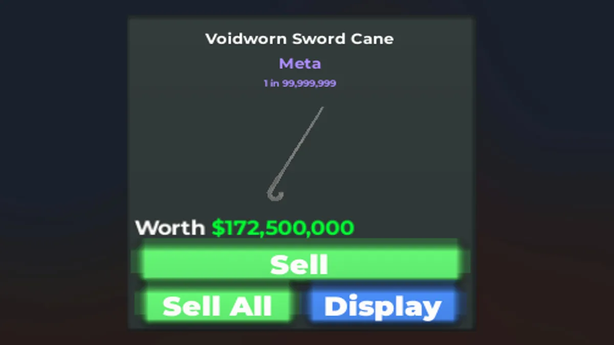 O item Voidworn Sword Cane na Pesca do Vazio