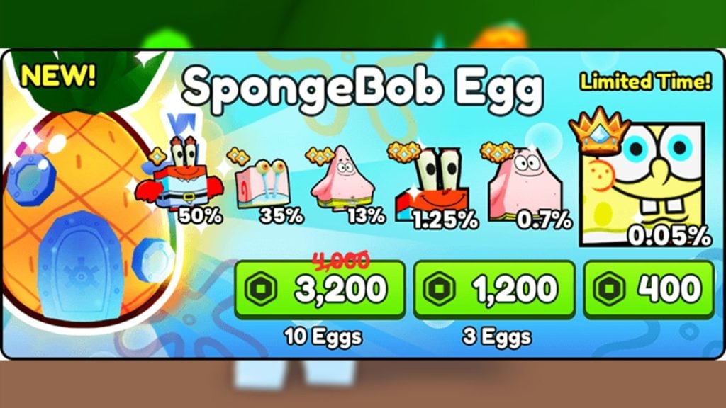 Pet Simulator 99 Ps99 Ovos de Bob Esponja