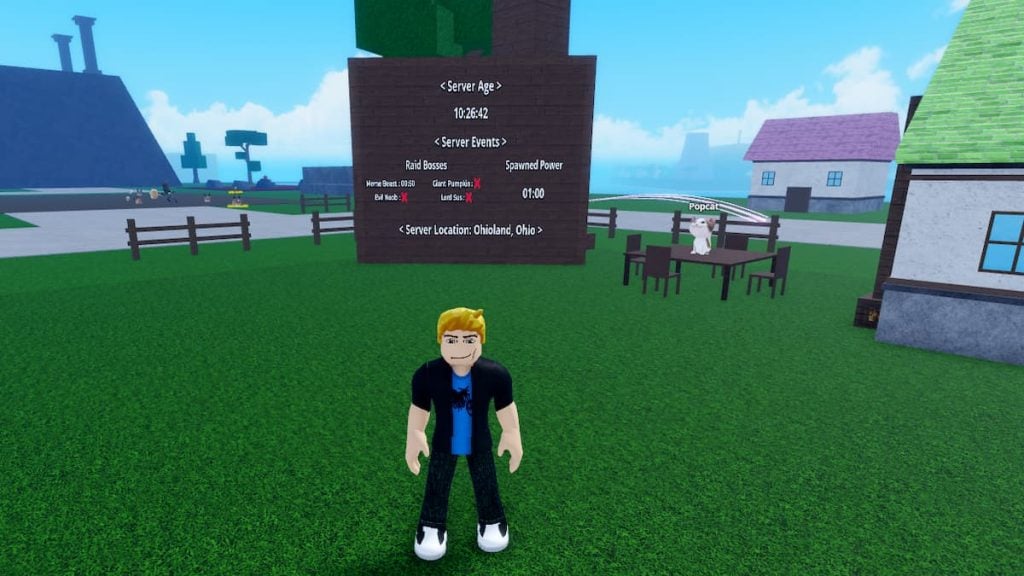 Quadro de avisos de eventos do Roblox Meme Sea Server