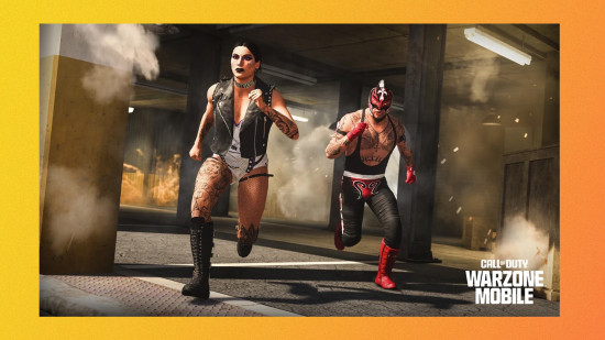 COD Warzone Mobile: Uma imagem de Rhea Ripley e Rey Mysterio.