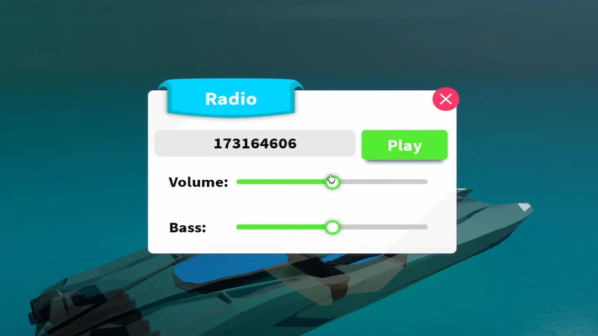 O menu de rádio no simulador de pesca