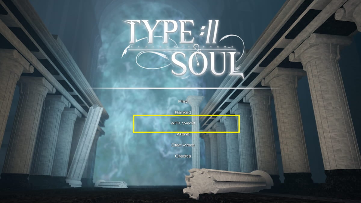 O menu Type Soul no Roblox