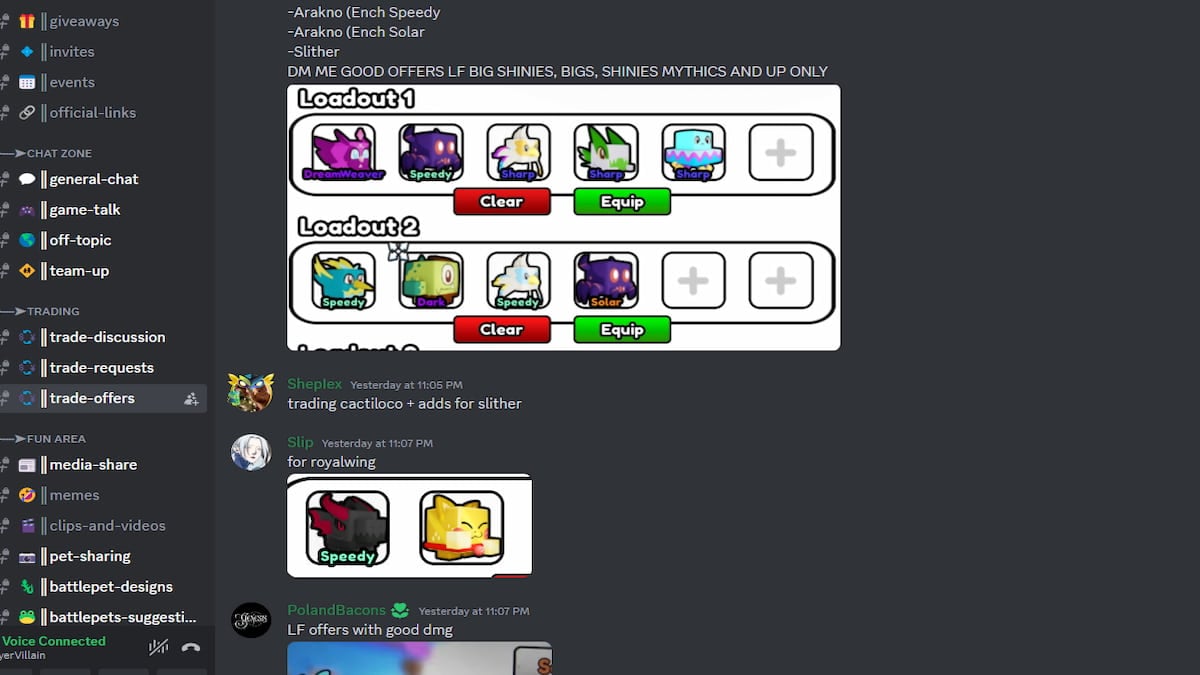 Canal Discord do Battle Pets