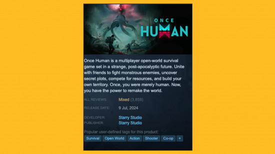 Análises de Once Human: Uma imagem das análises de Once Human no Steam