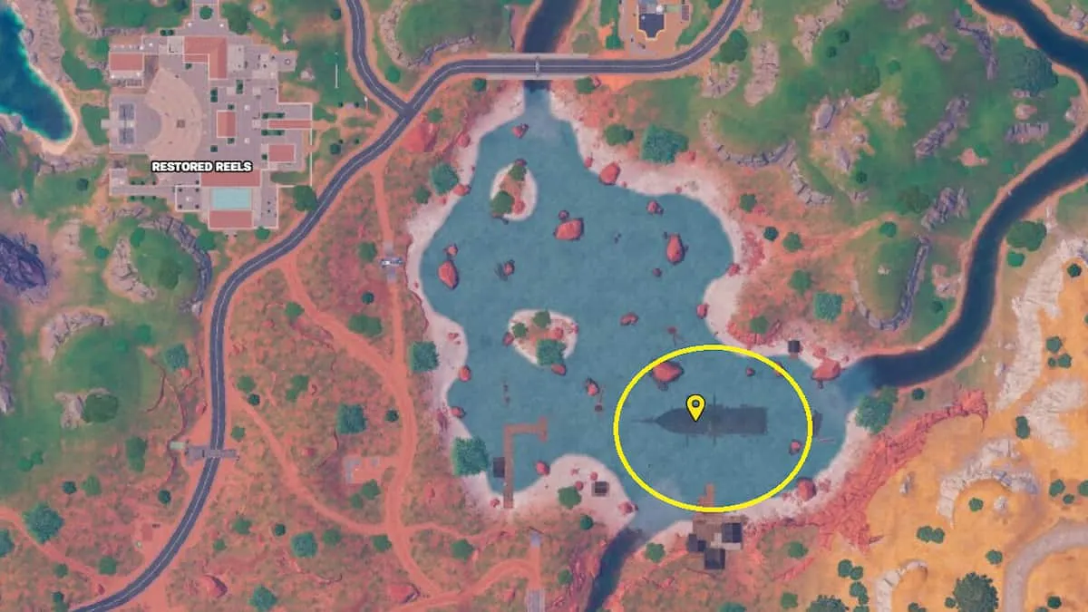 O POI do Naufrágio Shallows em Fortnite