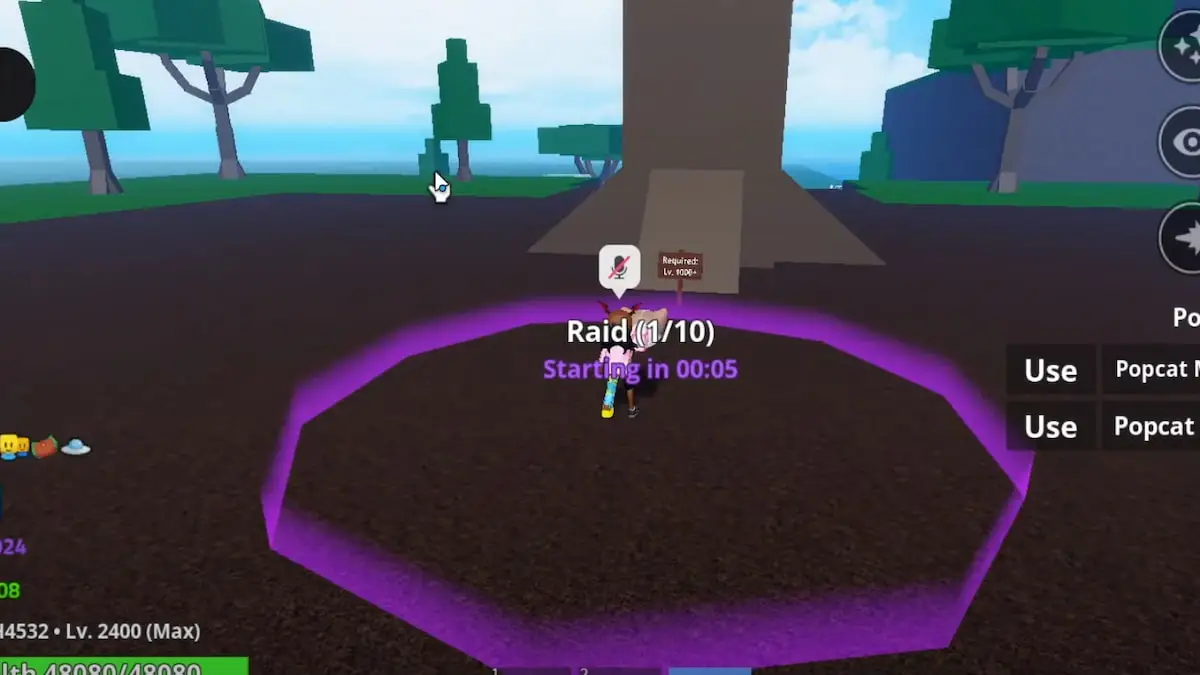 O círculo Meme Sea Raid no Roblox