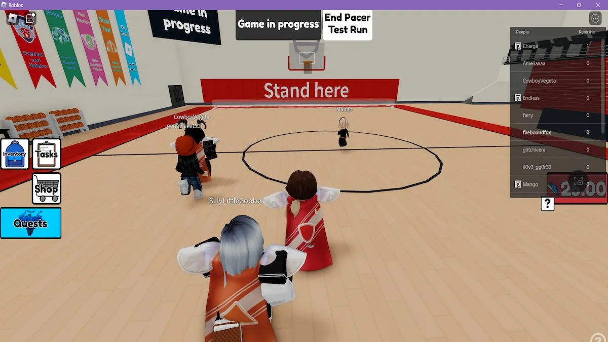 Teste de Pacer no Roblox.