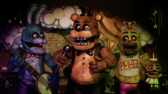 História da FNAF - Bonnie, Freddy e Chica se apresentando no palco