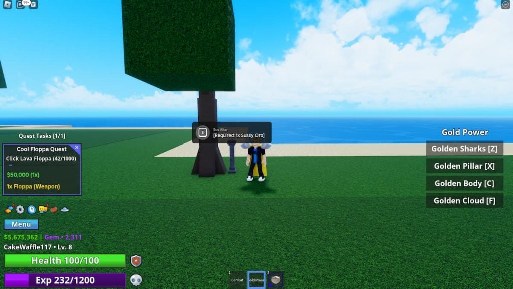 Roblox Meme Sea Sus Altar Perto Da Árvore Oceano Atrás