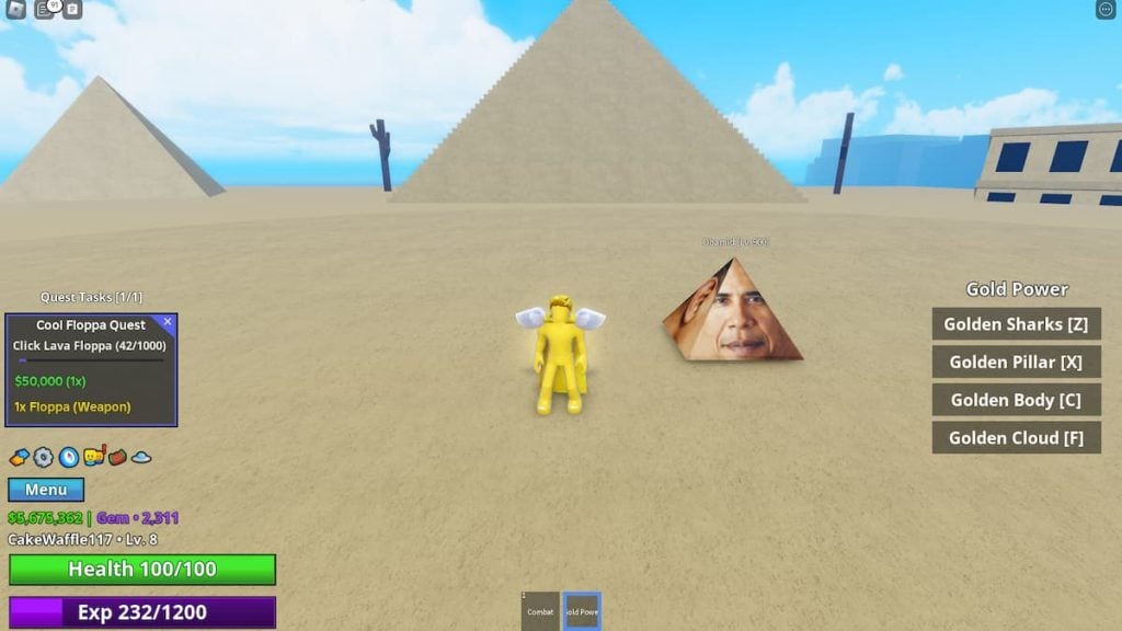 Roblox Meme Sea Obamid Obama Como Uma Pirâmide Nível 900 Cercado Por Areia E Pirâmides