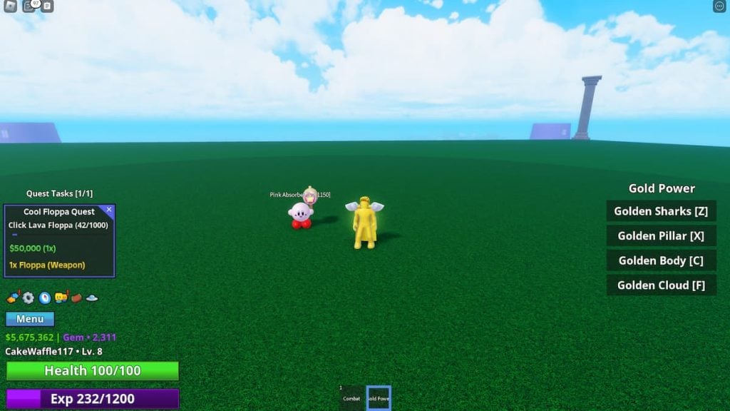 Roblox Meme Sea Pink Absorber Segurando Martelo Estrela Na Grama