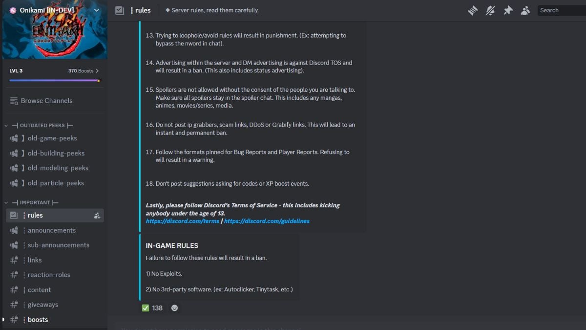 Servidor Discord Onikami Legacy