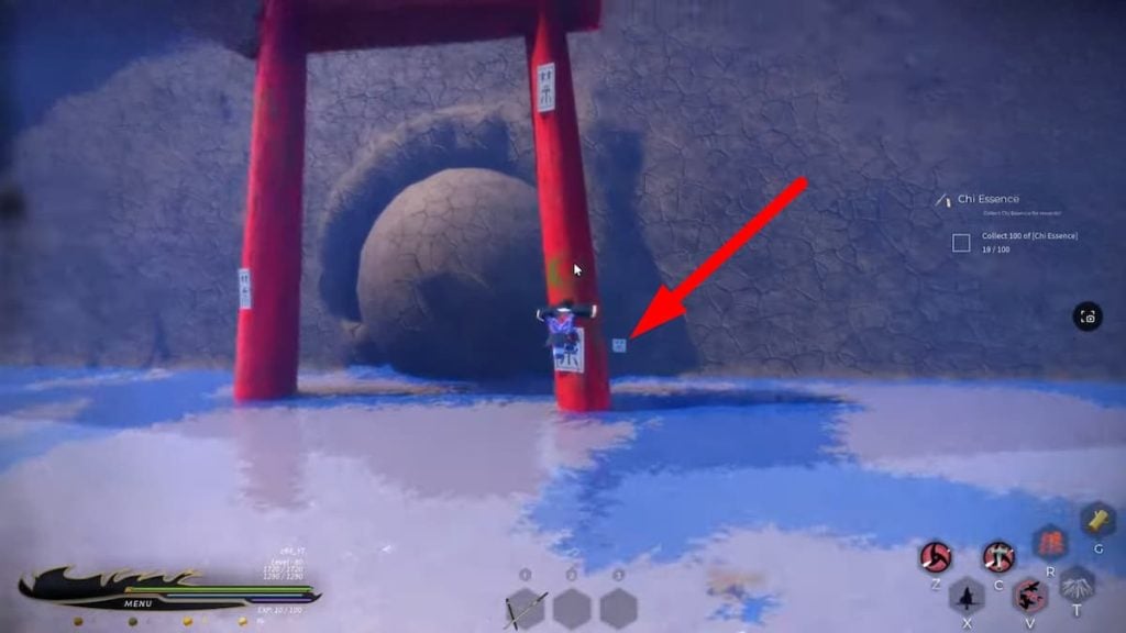 Roblox The Time Of Ninja Red Pillars Pedra Gigante Água E Pequeno Talismã Na Parede