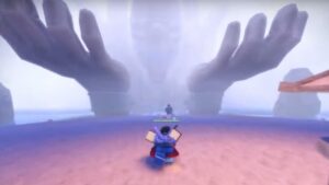 Roblox The Time Of Ninja Giant Stone Statue Holding Out Hands Palm Upwards