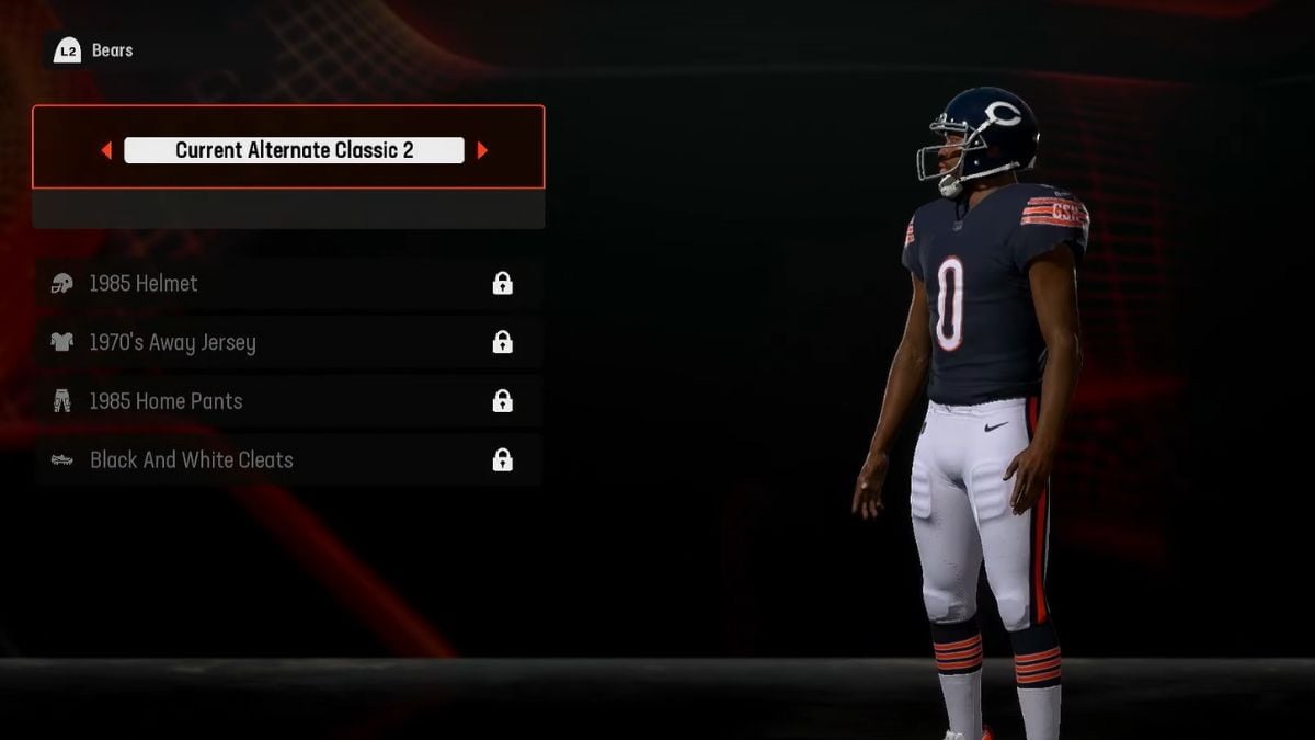 Uniforme clássico alternativo dos Bears em Madden 25