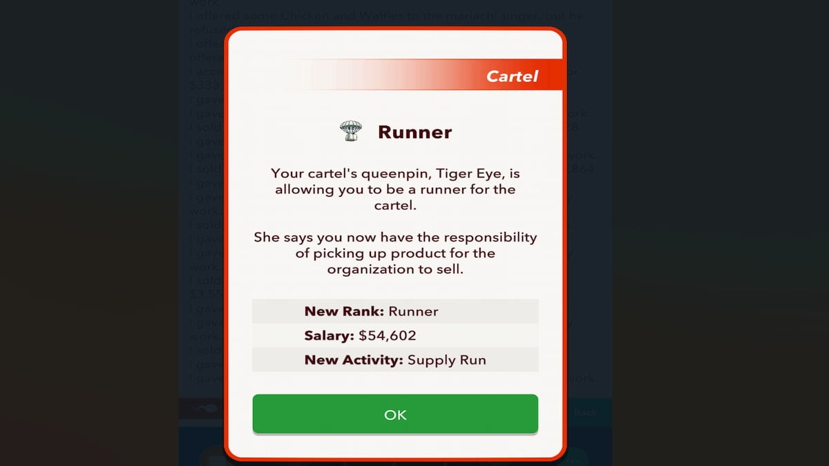 A posição do Runner no BitLife