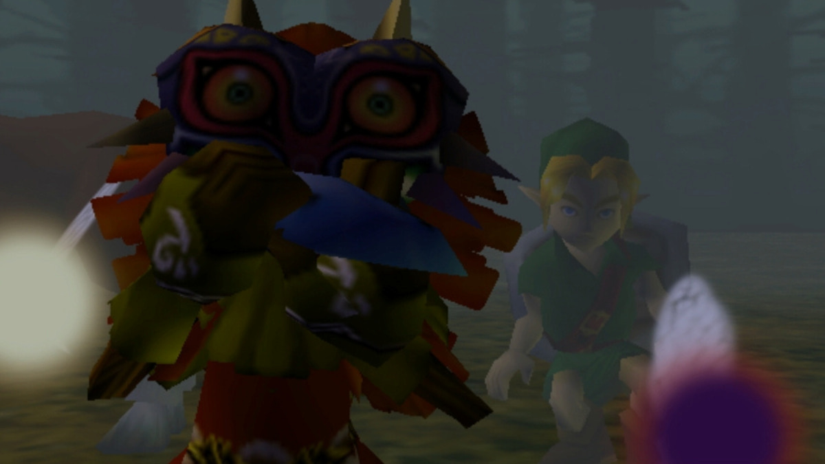 Skull Kid roubando a Ocarina de Link em Majora's Mask