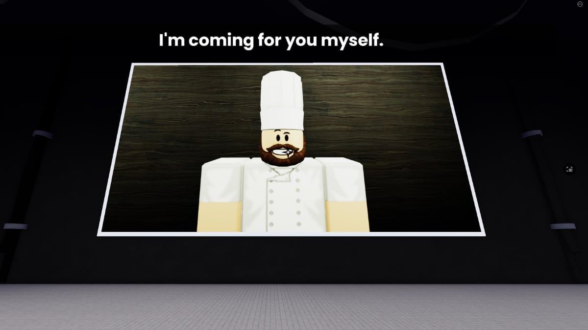 Enfrentando o Chef Kimura no final do Scary Sushi no Roblox