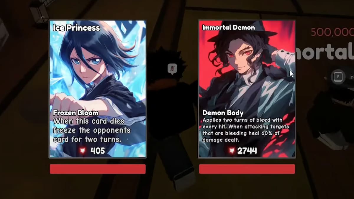 Uma batalha de chefe em Anime Card Battle