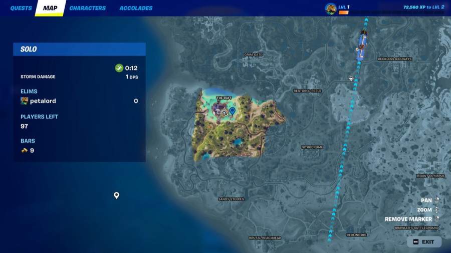 Mapa Fortnite The Raft POI