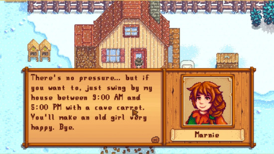 Stardew Valley Marnie pede ajuda para ensinar suas cabras a dizer olá