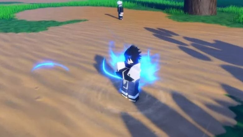 Roblox The Time Of Ninja Personagem Palmas Juntas Energia Azul