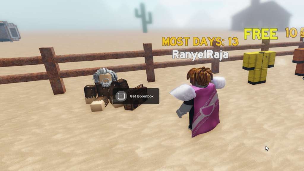 Um NPC no jogo Roblox