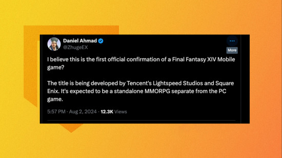 Final Fantasy XIV para celular: Uma imagem da conta X de Daniel Ahmad.