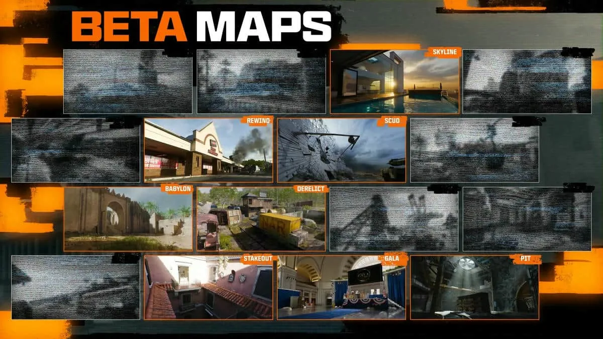 Lista de mapas beta do Call of Duty Black Ops 6