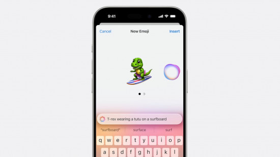 Captura de tela do Apple Intelligence revela vídeo mostrando um dinossauro genmoji