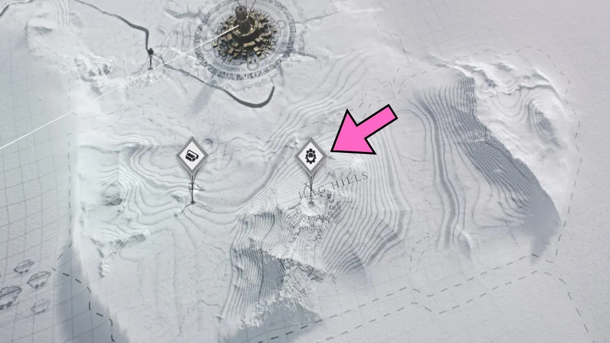 Localização central de Hag Hills em Frostpunk 2