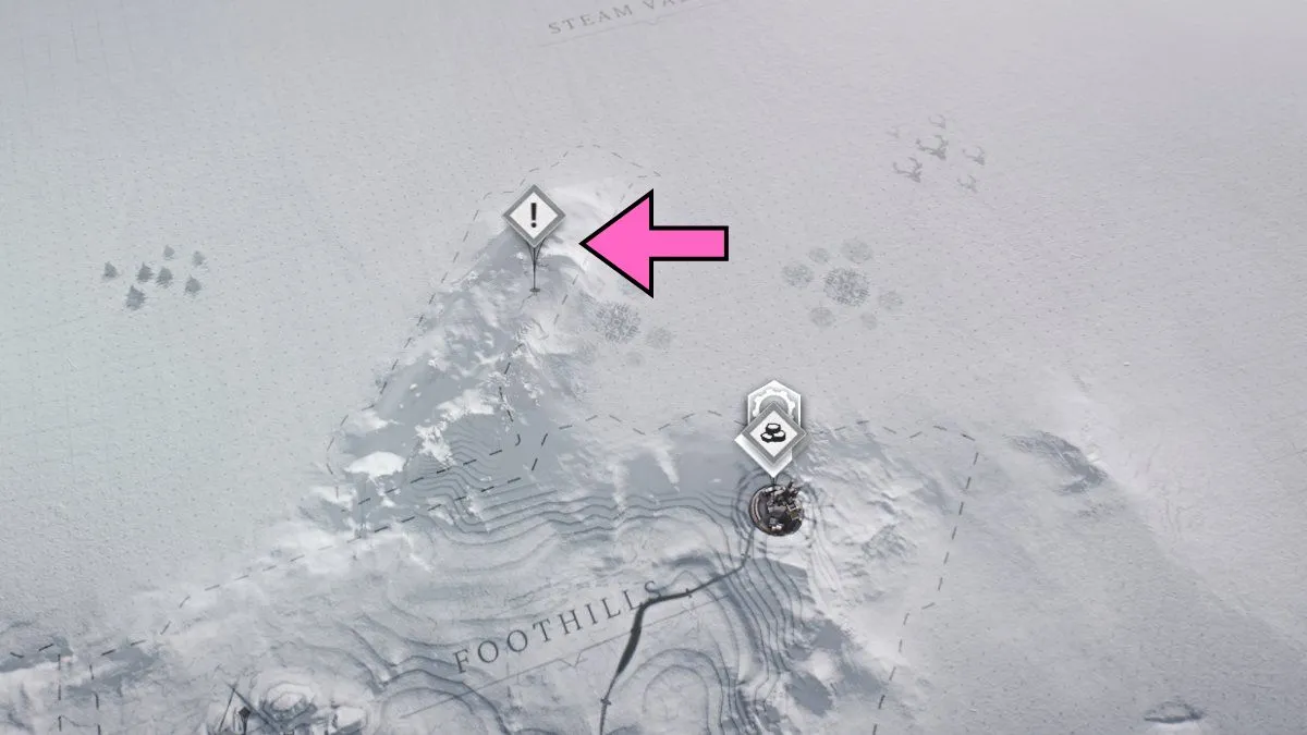 Localização do núcleo High Pass em Frostpunk 2