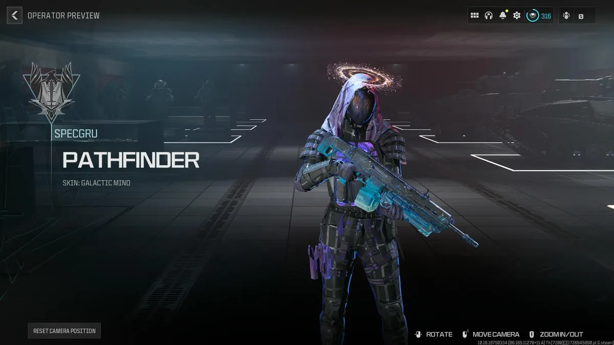 Skin do operador Call of Duty Warzone Galactic Mind