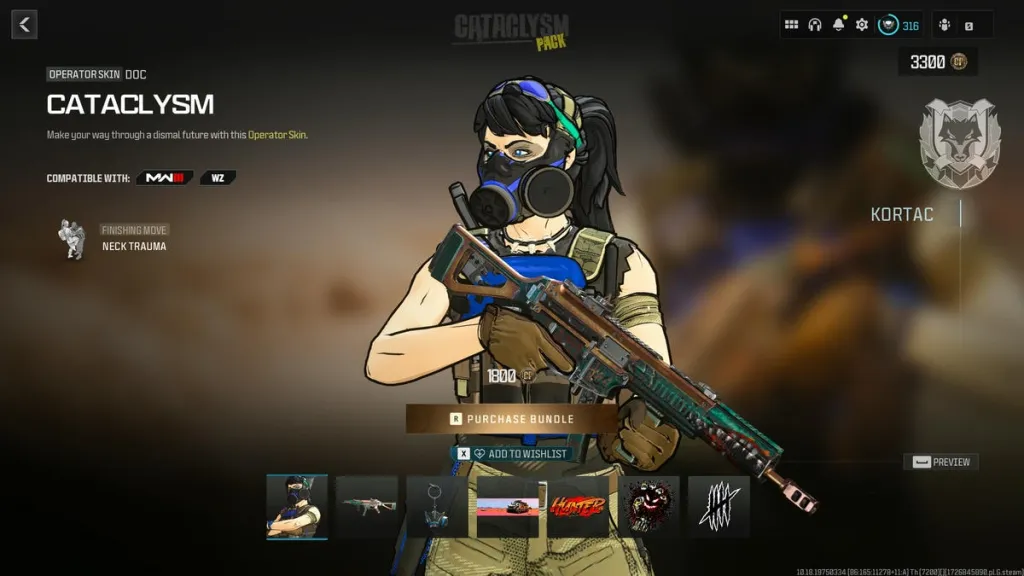 Skin do operador Call of Duty Warzone Cataclysm