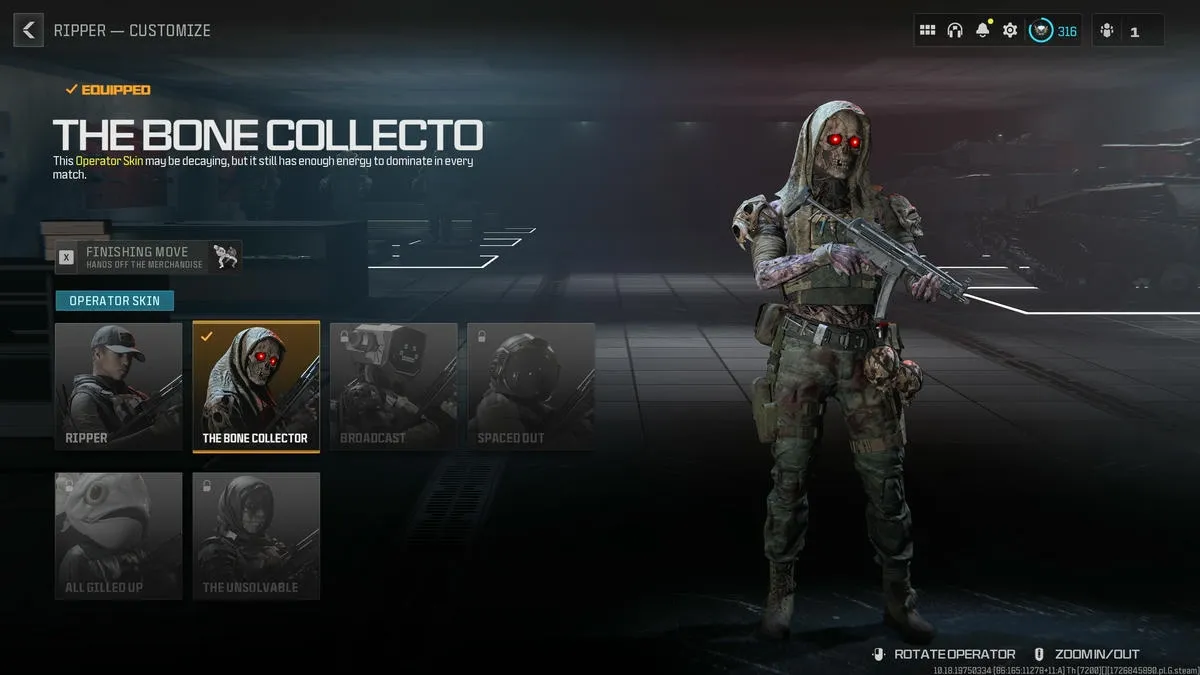 Call of Duty Warzone operador skin bome Collector