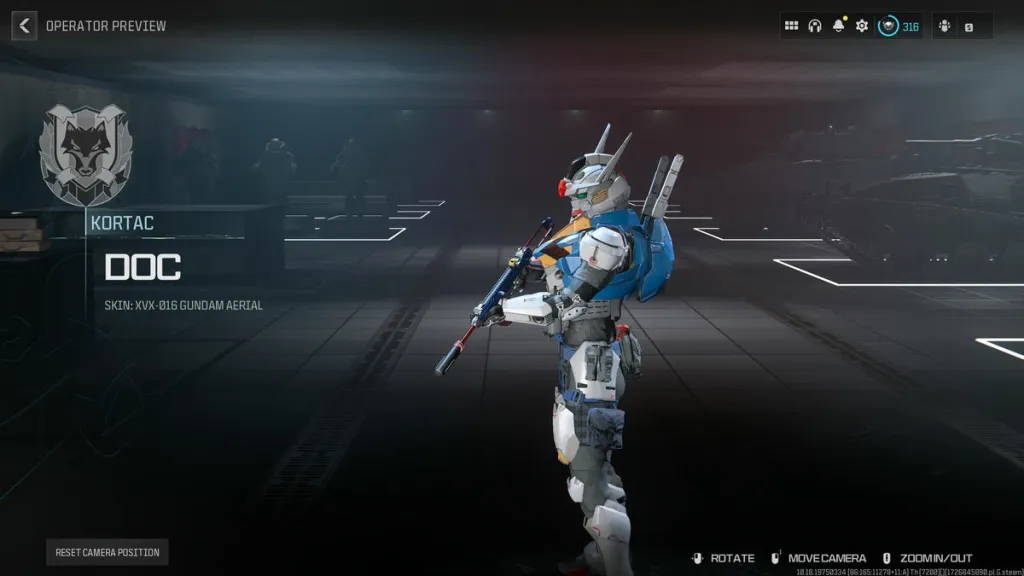 Skin de operador do Call of Duty Warzone Gundam