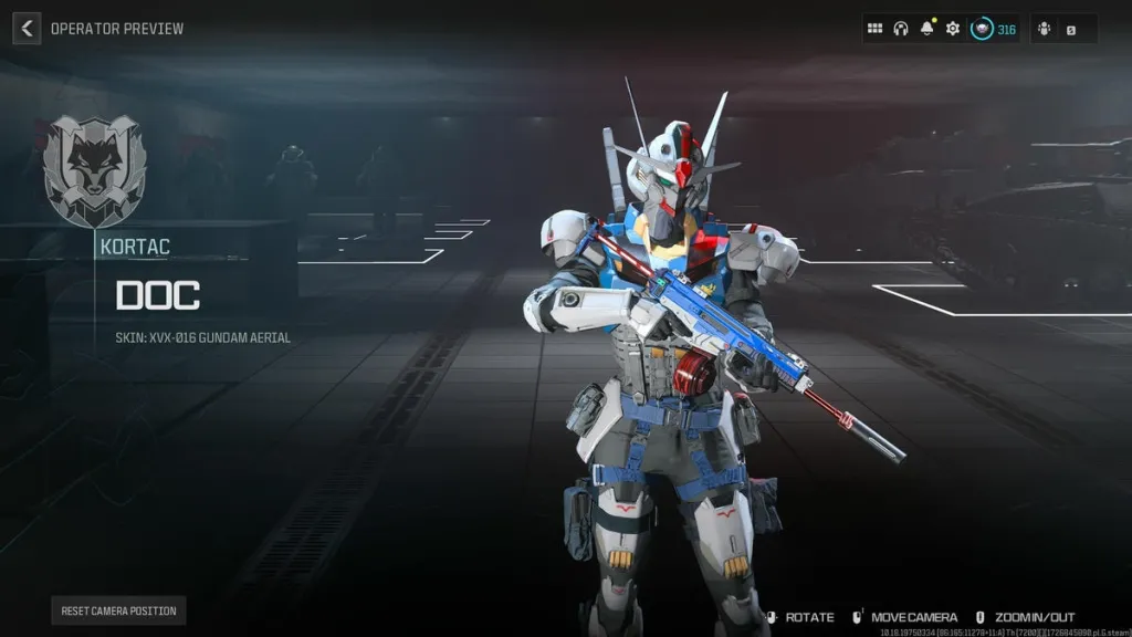 Skin de operador do Call of Duty Warzone Gundam