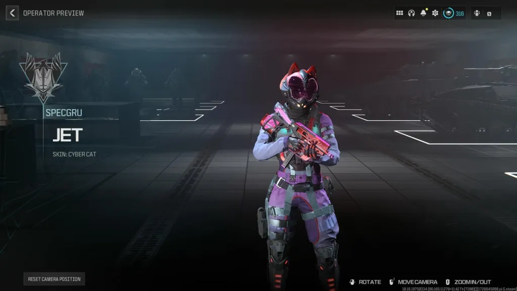 Skin do operador Call of Duty Warzone Cyber ​​Cat