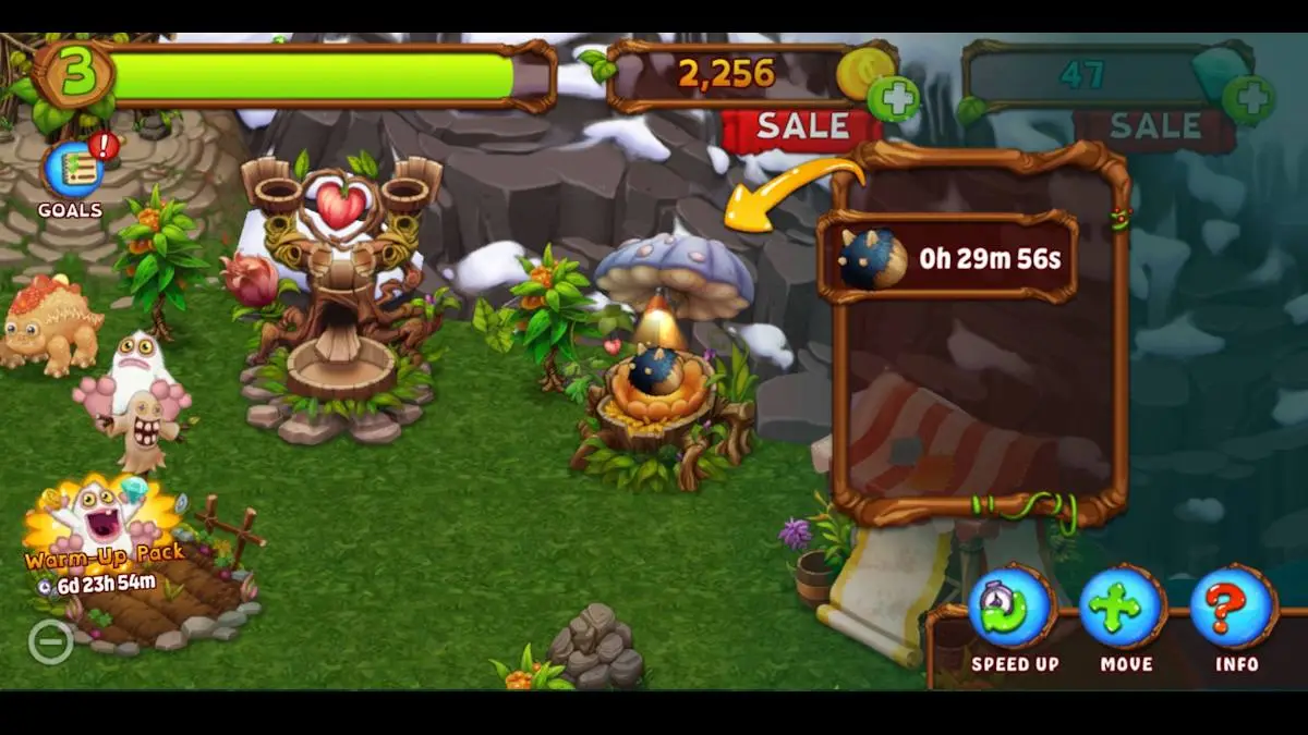 Um ovo em My Singing Monsters: Dawn of Fire.