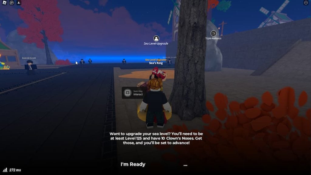 Roblox Jujutsu Piece Sea King Upgrade Diálogo Do Nível Do Mar