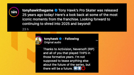 Novos jogos de Tony Hawk: uma imagem da página do Instagram de Tony Hawk.