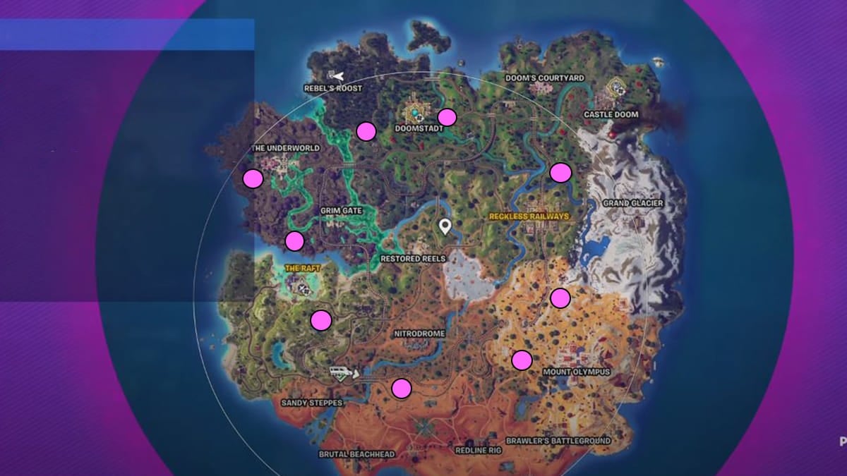 Localização de bunkers em Fortnite