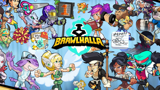 Personagens do Brawlhalla: Uma imagem promocional do evento de volta às aulas do Brawlhalla mostrando uma variedade de skins de personagens